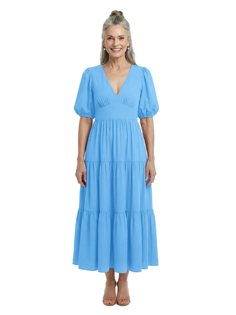 ChicSew V-Neck Short Sleeve Tea Length Chiffon Casual Mother Of The Bride Dresses sold by ChicSew product image thumbnail 5