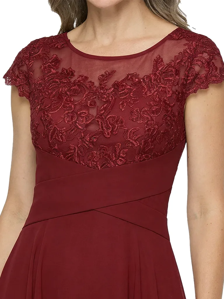 ChicSew Fancy Chiffon Lace Scoop A-Line Mother Of The Groom Dresses Cap Sleeves High-Low Cut sold by ChicSew product image thumbnail 2