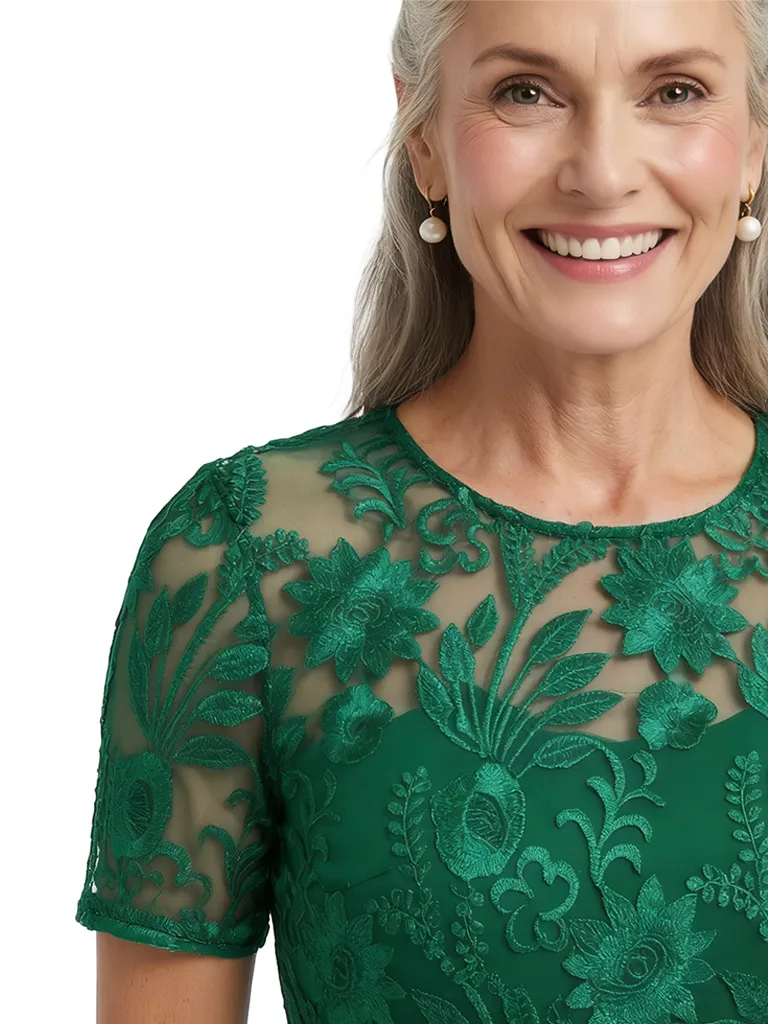 ChicSew Jewel Short Sleeve Lace Bodice Walk Through Jumpsuit For Mother of the Bride Dress sold by ChicSew product image thumbnail 2