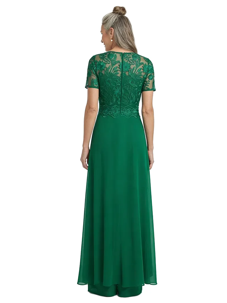 ChicSew Jewel Short Sleeve Lace Bodice Walk Through Jumpsuit For Mother of the Bride Dress sold by ChicSew product image thumbnail 3