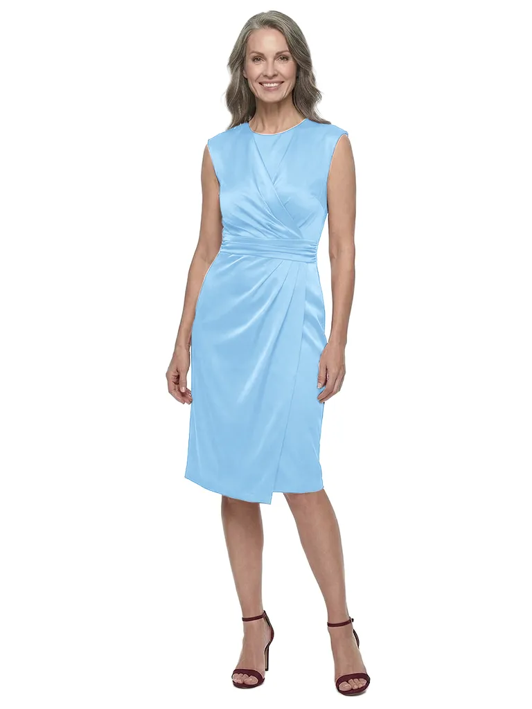 ChicSew Jewel Sleeveless Knee Length Satin Romantic Mom Of The Groom Dresses sold by ChicSew product image thumbnail 5