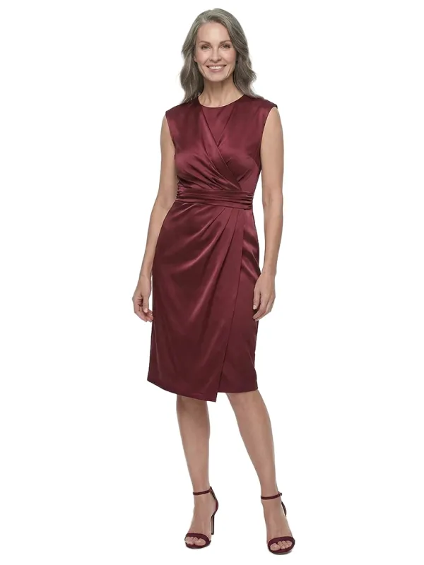 ChicSew Jewel Sleeveless Knee Length Satin Romantic Mom Of The Groom Dresses made by ChicSew