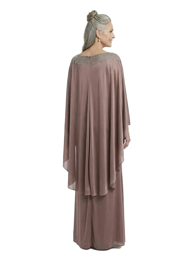 ChicSew Rhinestone Sheath Mother Of The Groom Dresses With Chiffon Cape Gowns sold by ChicSew product image thumbnail 3