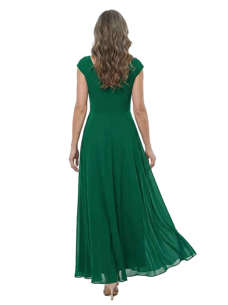 ChicSew V-Neck Short Sleeve Floor Length Chiffon Modern Mother of the Bride Dresses sold by ChicSew product image thumbnail 3