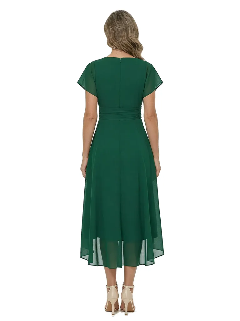 ChicSew V-Neck Short Sleeve High Low Hem Chiffon Formal Mother Of The Bride And Groom Dresses sold by ChicSew product image thumbnail 3