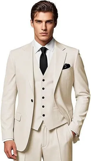 Classic 3 Piece Men's Suit with Regular Fit and Sophisticated Peak Lapel sold by ChicSew product image thumbnail 3