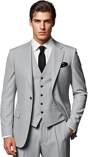 Classic 3 Piece Men's Suit with Regular Fit and Sophisticated Peak Lapel sold by ChicSew product image thumbnail 5