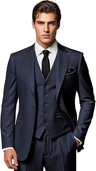 Classic 3 Piece Men's Suit with Regular Fit and Sophisticated Peak Lapel sold by ChicSew product image thumbnail 4