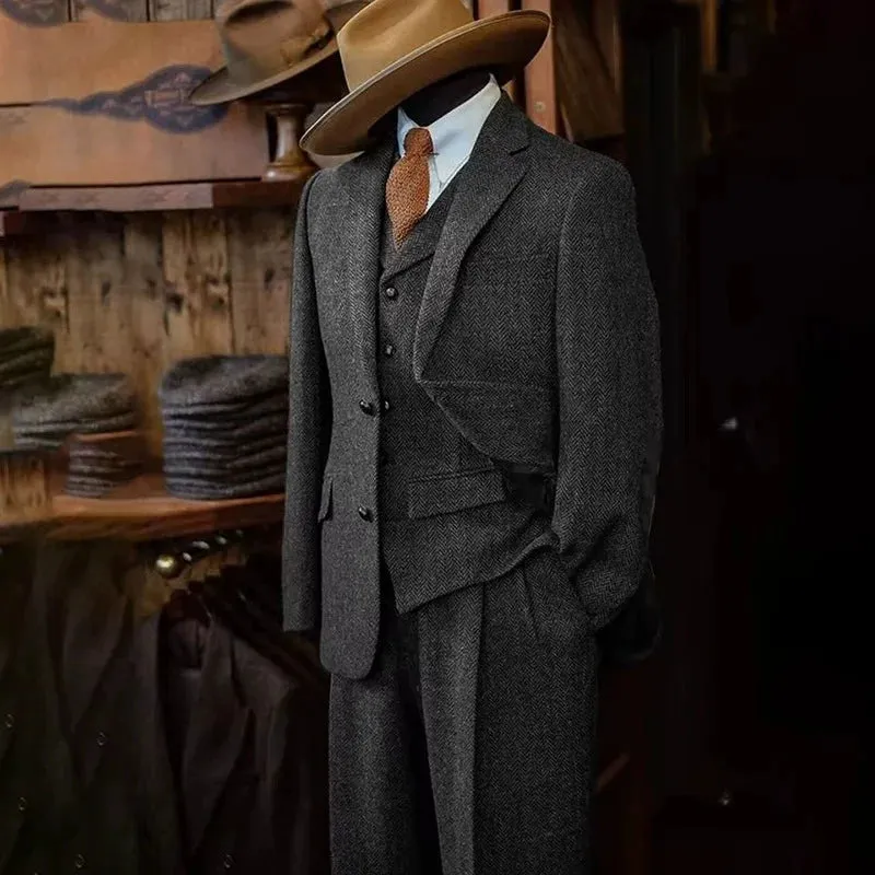 British Style Classic 3 Piece Men's Suit with Regular Fit and Sophisticated Peak Lapel sold by ChicSew product image thumbnail 4
