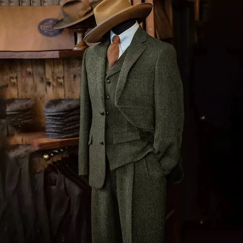 British Style Classic 3 Piece Men's Suit with Regular Fit and Sophisticated Peak Lapel sold by ChicSew product image thumbnail 2