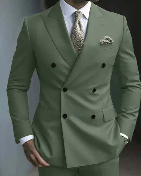 Dusty Sage Casual Men's 2 Pieces Mens Suit Regular Fit Notch Lapel Tuxedos (Blazer+Pants) sold by ChicSew