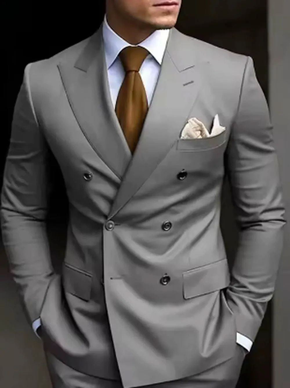 Casual Men's 2 Pieces Mens Suit Regular Fit Notch Lapel Tuxedos (Blazer+Pants) sold by ChicSew