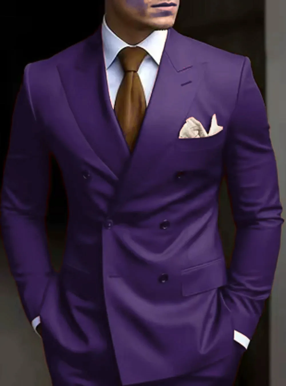 Casual Men's 2 Pieces Mens Suit Regular Fit Notch Lapel Tuxedos (Blazer+Pants) sold by ChicSew product image thumbnail 4