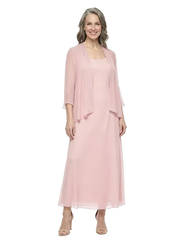 ChicSew Scoop Long Sleeve Chiffon Jacket A-Line Mother Of The Bride And Groom Dresses made by ChicSew