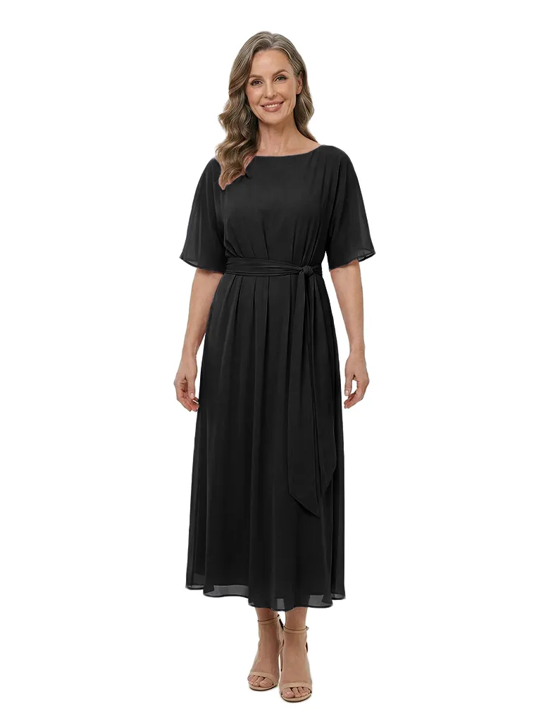 ChicSew Elegant Bateau Tea-Length A-Line Chiffon Mother Of The Bride Dresses sold by ChicSew product image thumbnail 4