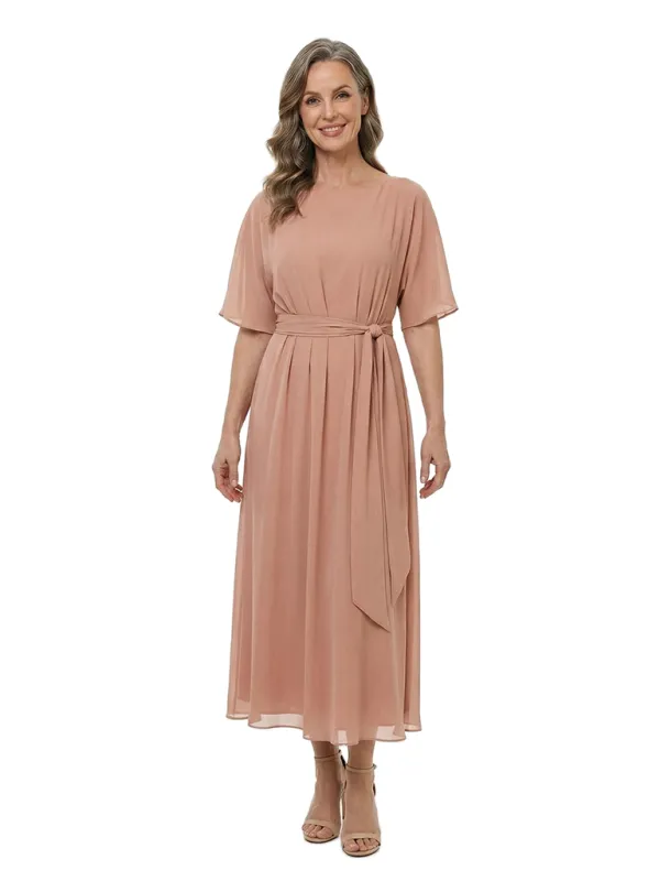 ChicSew Elegant Bateau Tea-Length A-Line Chiffon Mother Of The Bride Dresses made by ChicSew