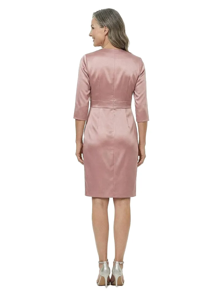 ChicSew Square Neck Knee-Length Sheath Mother Of The Bride Dresses With Ruched Satin Bodice sold by ChicSew product image thumbnail 3