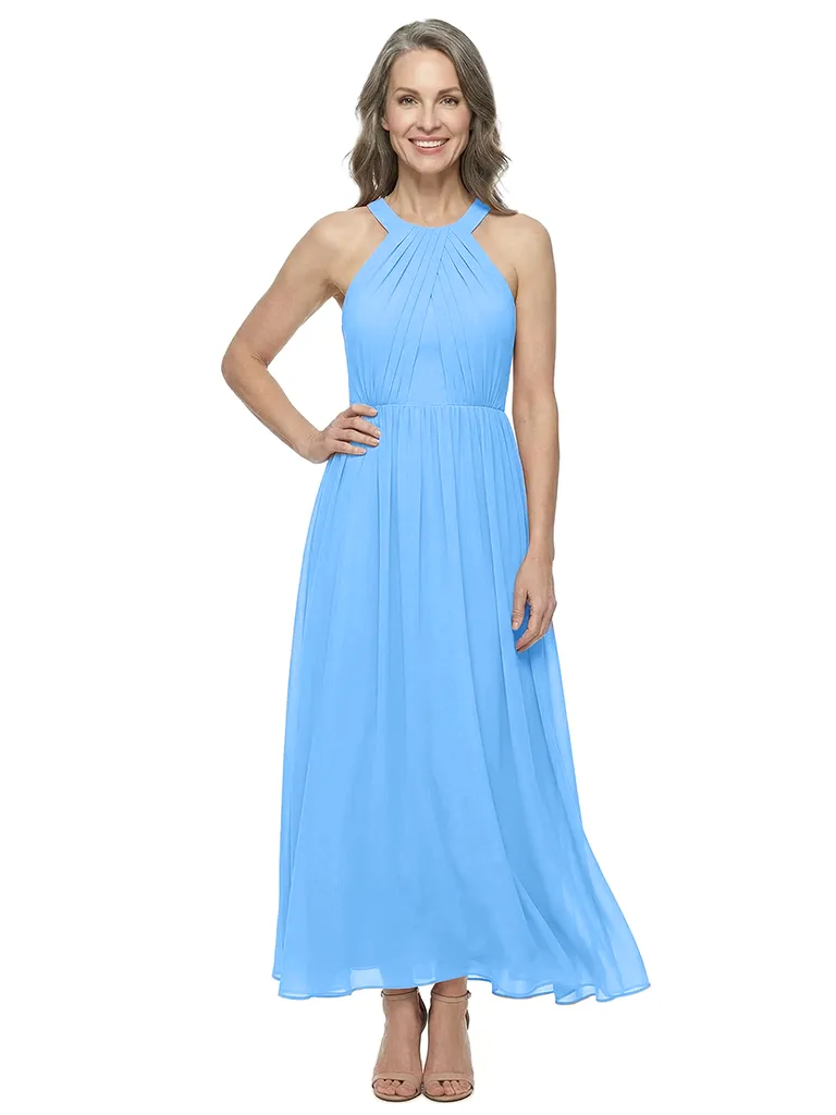 ChicSew Stylish Halter Sleeveless A-Line Chiffon Mother Of The Groom Gown With Pleats sold by ChicSew product image thumbnail 5