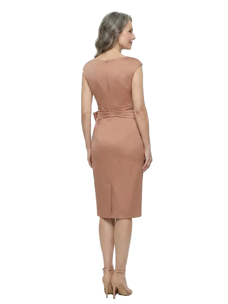 ChicSew Cap Sleeves Soft Satin Knee-Length Sheath Mother Of The Bride Dress With Ruching sold by ChicSew product image thumbnail 3
