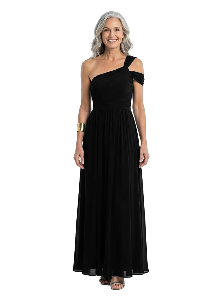ChicSew One Shoulder Floor Length Chiffon A-Line Formal Evening Party Dresses For Mother Of The Bride sold by ChicSew product image thumbnail 4