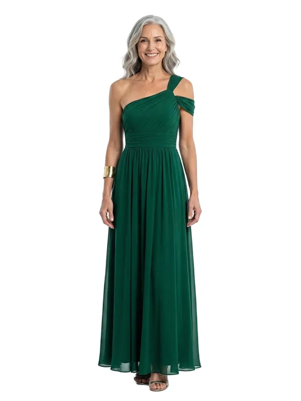 ChicSew One Shoulder Floor Length Chiffon A-Line Formal Evening Party Dresses For Mother Of The Bride made by ChicSew
