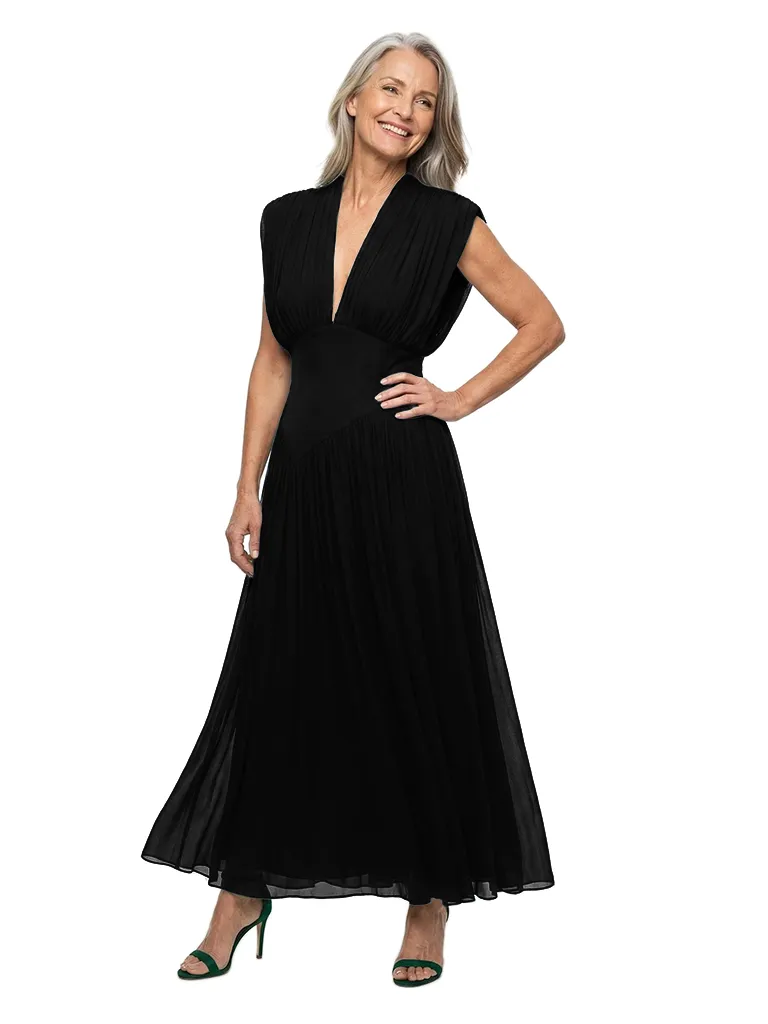 ChicSew V-Neck Flowy Chiffon Ankle Length Formal Evening Gowns sold by ChicSew product image thumbnail 4
