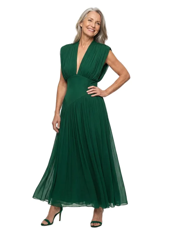 ChicSew V-Neck Flowy Chiffon Ankle Length Formal Evening Gowns made by ChicSew