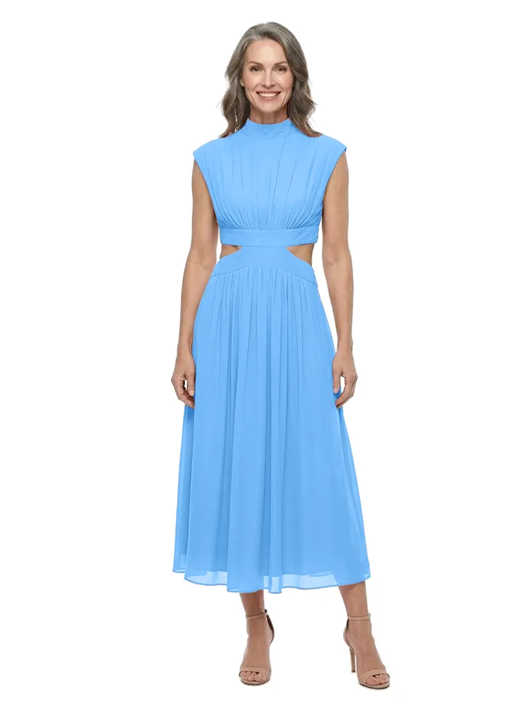 ChicSew Fancy High-Neck Sleeveless Tea-Length Chiffon Mother Of The Groom Dress With Cutout sold by ChicSew product image thumbnail 5