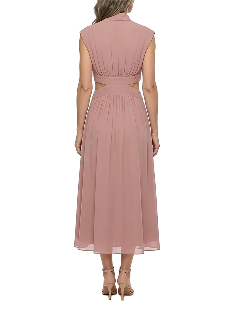 ChicSew Fancy High-Neck Sleeveless Tea-Length Chiffon Mother Of The Groom Dress With Cutout sold by ChicSew product image thumbnail 3
