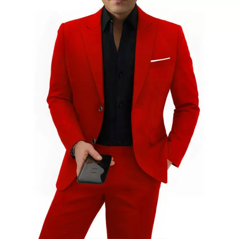 Elegant men's plus-size collar suit 2 piece Single Row Suit sold by ChicSew product image thumbnail 5