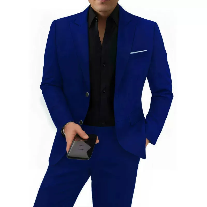 Elegant men's plus-size collar suit 2 piece Single Row Suit sold by ChicSew product image thumbnail 3