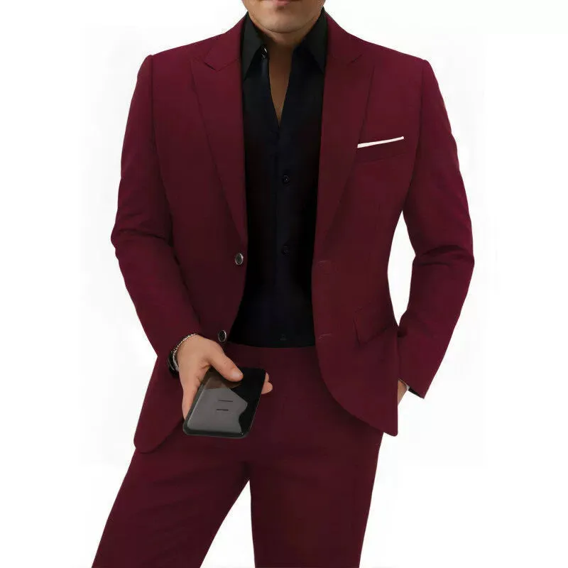 Elegant men's plus-size collar suit 2 piece Single Row Suit sold by ChicSew product image thumbnail 2