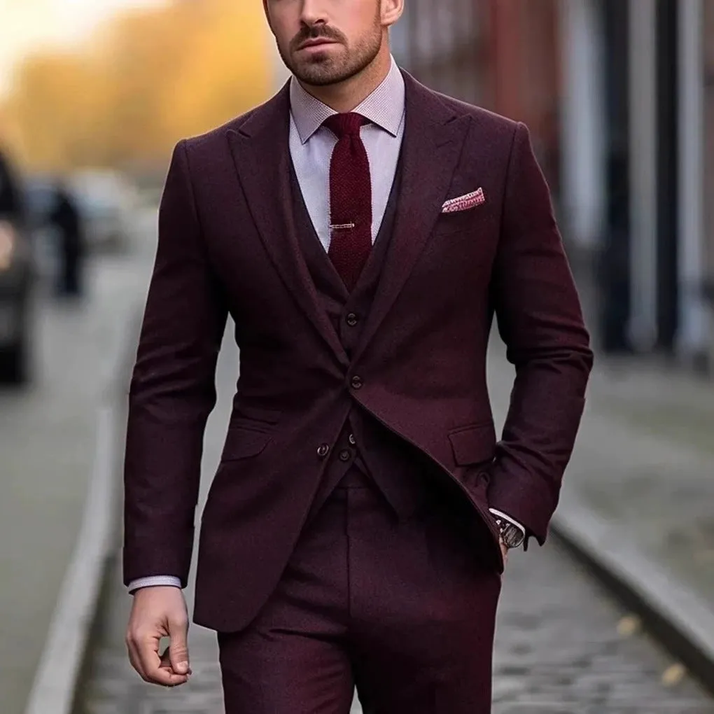 Elegant Classic 3 Piece Men's Suit with Regular Fit and Sophisticated Peak Lapel sold by ChicSew product image thumbnail 2