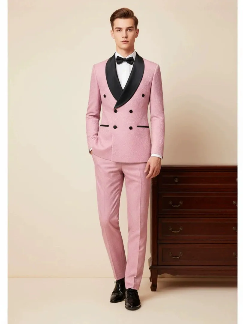 Elegant men's plus-size collar suit 2 piece Double Row Suit sold by ChicSew product image thumbnail 2