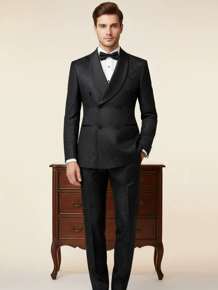 Elegant men's plus-size collar suit 2 piece Double Row Suit sold by ChicSew product image thumbnail 3