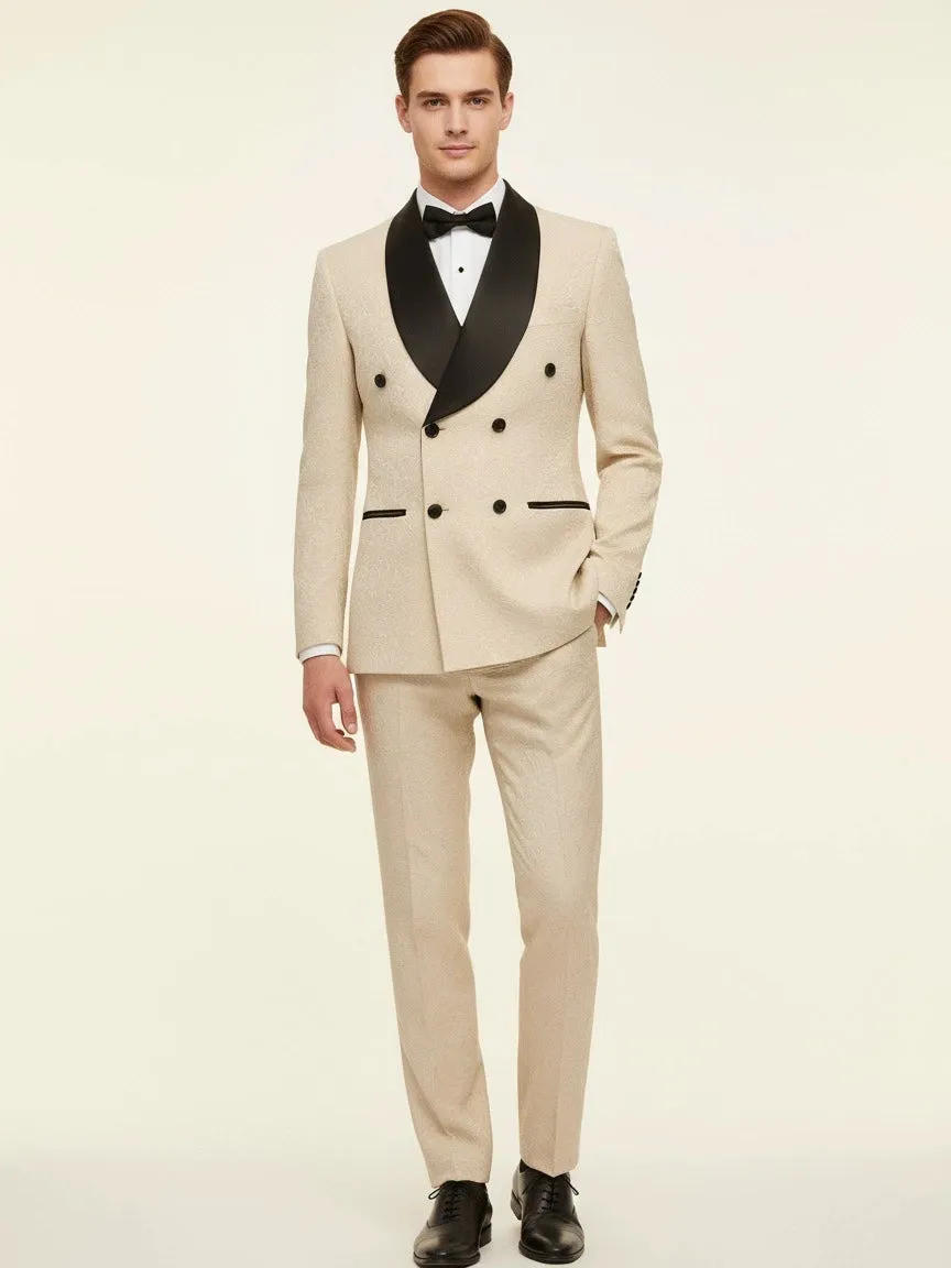 Elegant men's plus-size collar suit 2 piece Double Row Suit sold by ChicSew
