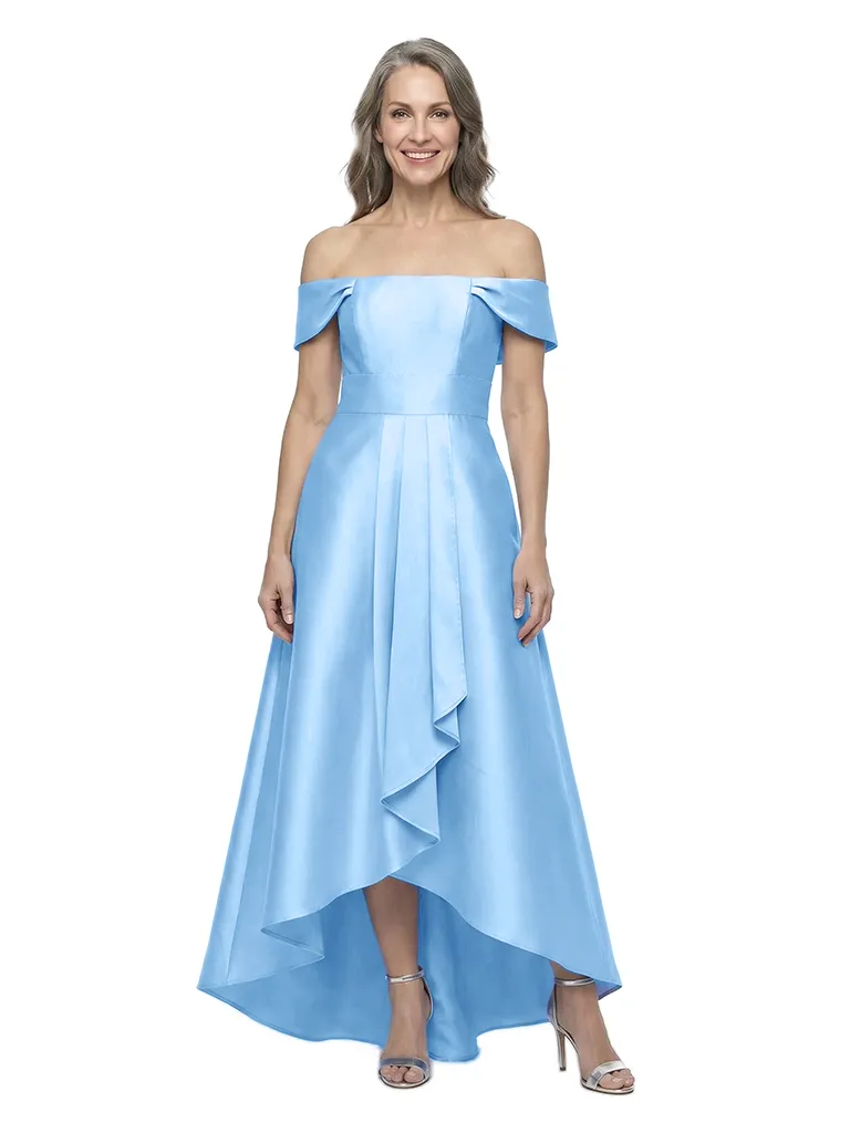 ChicSew Off Shoulder Sleeveless A-Line Soft Satin High Low Mother of the Bride Dresses sold by ChicSew product image thumbnail 5