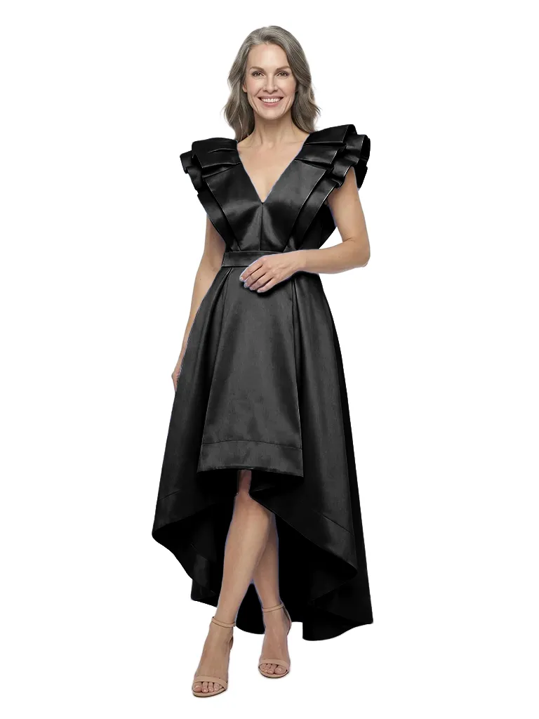 ChicSew Classy V-Neck Soft Satin A-Line Mother Of The Groom Dresses High-Low Maxi Sleeveless Gown sold by ChicSew product image thumbnail 4