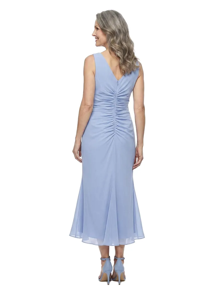 ChicSew V-Neck Sleeveless Chiffon Mermaid Tea-Length Mother of the Bride Dress sold by ChicSew product image thumbnail 3