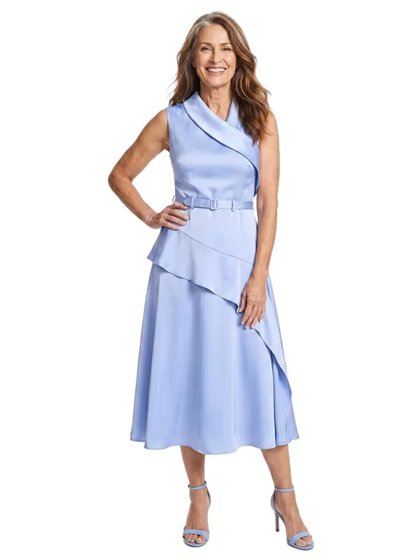 ChicSew V-Neck Sleeveless A-Line Soft Satin Tea-Length Mother of the Bride Dresses made by ChicSew