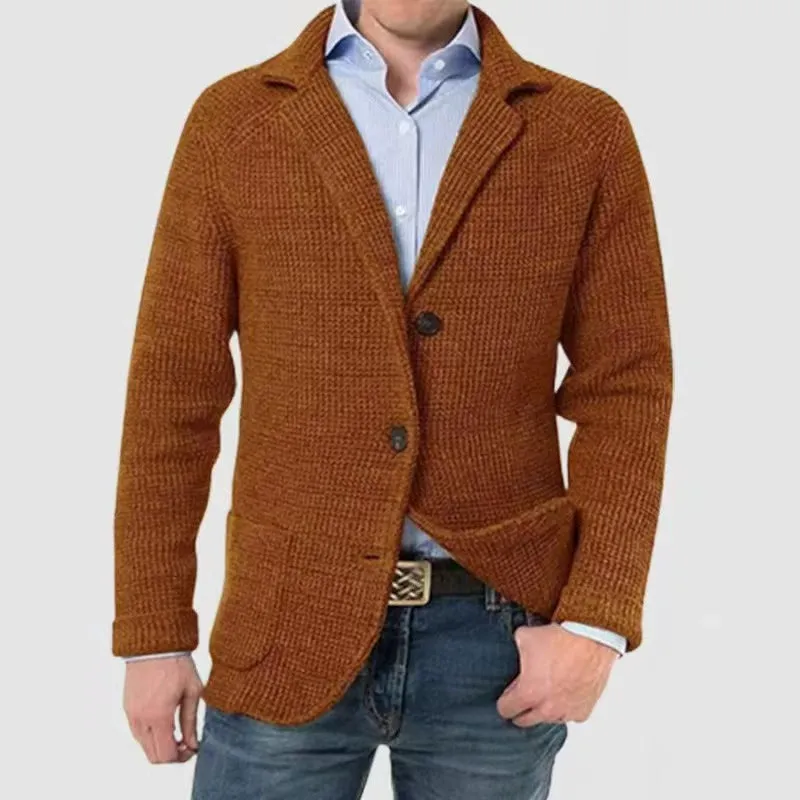 Leisure Jersey Plaid Lapel Long Sleeve Suit Jacket Men Suit sold by ChicSew product image thumbnail 2