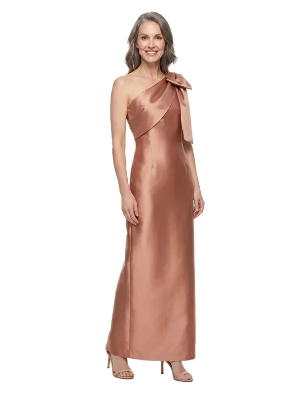 ChicSew One Shoulder Bow Detail Silky Satin Floor-Length Mother of the Bride Dresses made by ChicSew