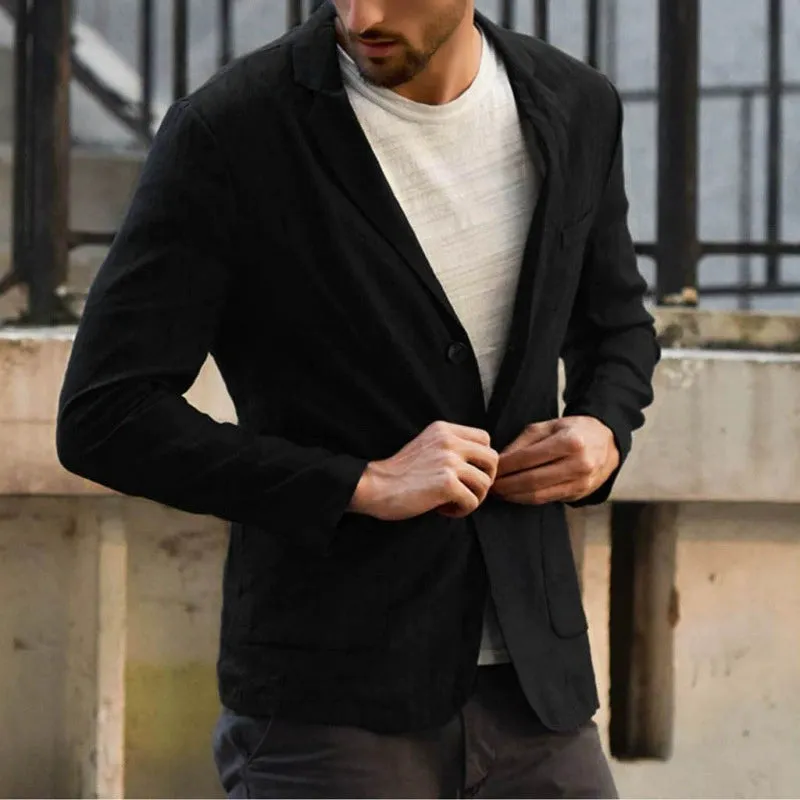 Leisure Men's Long Sleeve Lapel Pocket Business Single Coat sold by ChicSew product image thumbnail 3