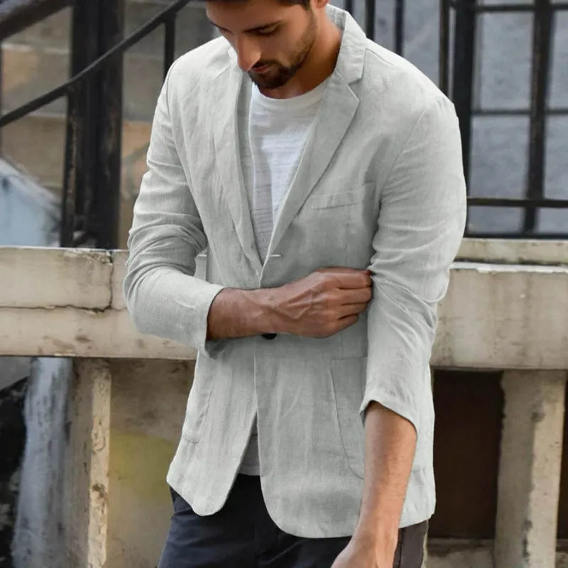 Leisure Men's Long Sleeve Lapel Pocket Business Single Coat sold by ChicSew product image thumbnail 2