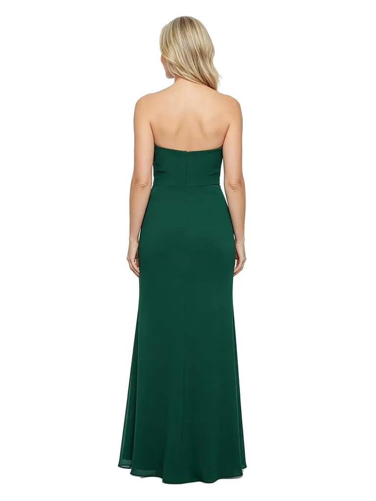 ChicSew Strapless Sweetheart Ruched Bodice Floor Length Chiffon Mermaid Mother of the Bride Dress sold by ChicSew product image thumbnail 3