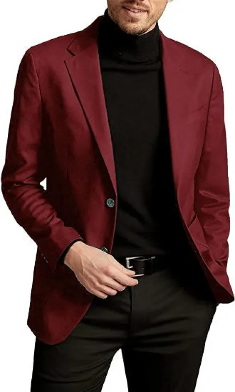 Casual Burgundy Business men's Trousers 2 Piece Suit made by ChicSew
