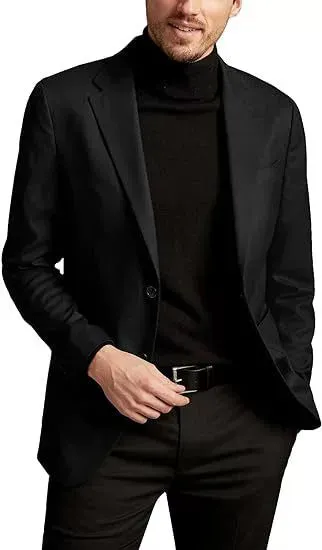 Casual Black Business men's Trousers Long Sleeves 2 Piece Suit sold by ChicSew