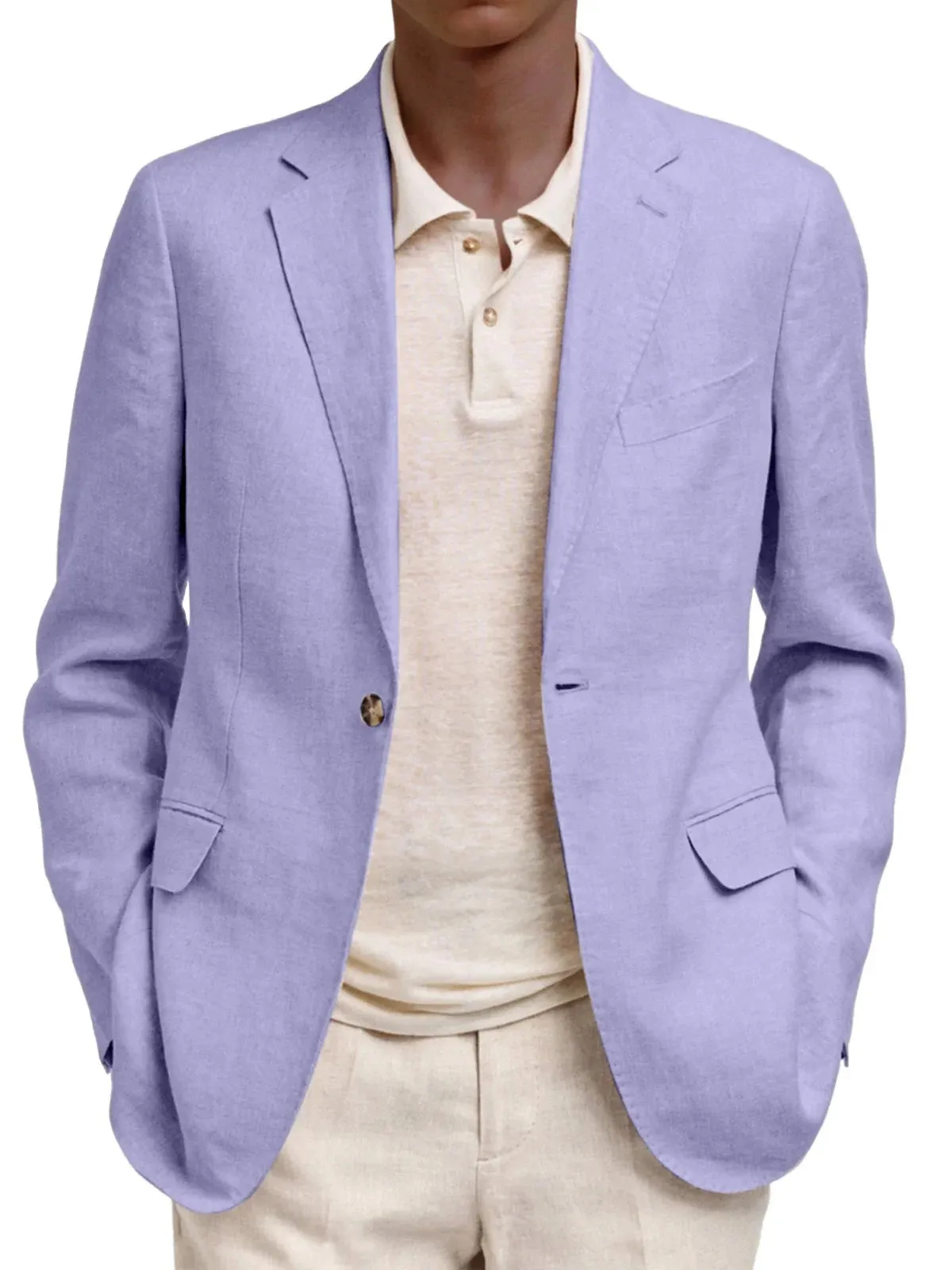 Leisure Men's Long Sleeve Lapel Pocket Business Suit Coat sold by ChicSew product image thumbnail 4