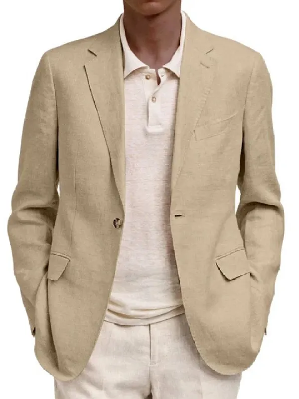 Leisure Men's Long Sleeve Lapel Pocket Business Suit Coat made by ChicSew
