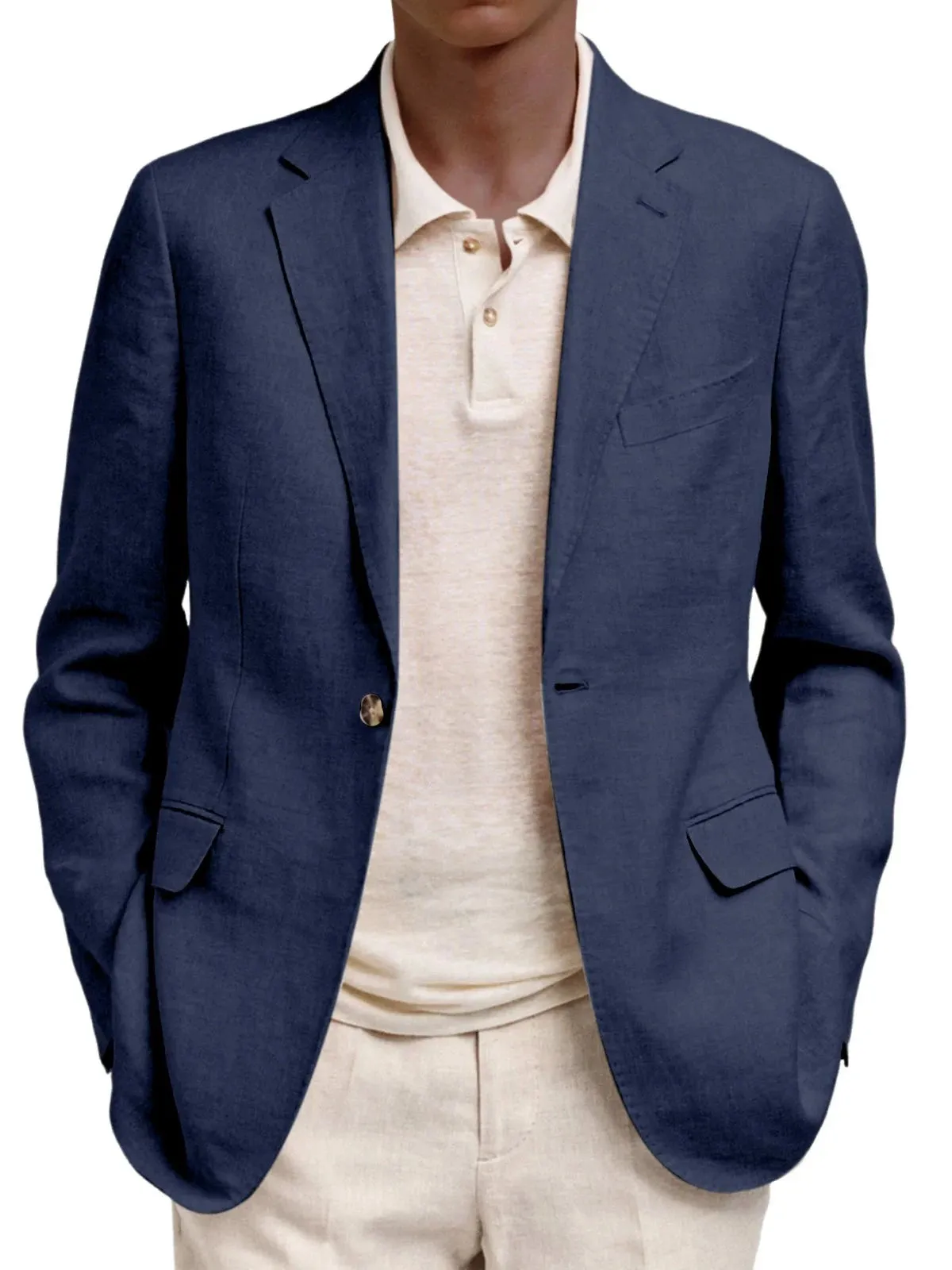 Leisure Men's Long Sleeve Lapel Pocket Business Suit Coat sold by ChicSew product image thumbnail 5